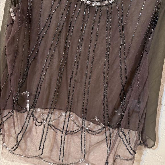 Charlotte Russe Taupe Beaded Sheer Camisole - Picture 2 of 4